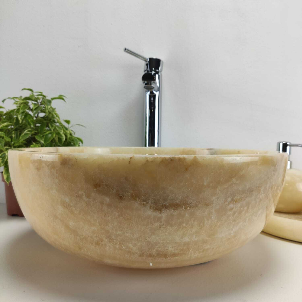 Раковина из оникса Bowl Yellow TinLip BO-61101 40*40*15