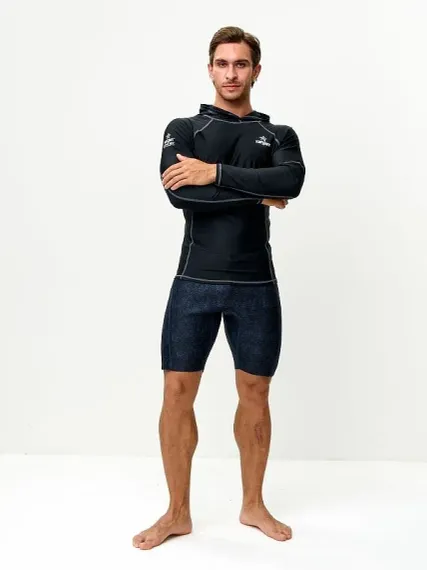 Футболка рашгард лонгслив Sargan Скелетон-Сап Худи UPF 50+ черный