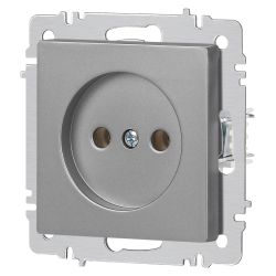 Розетка Intro Accent 6-201-03 2P 16А-250В IP20 СУ AL/CU алюминий | Intro