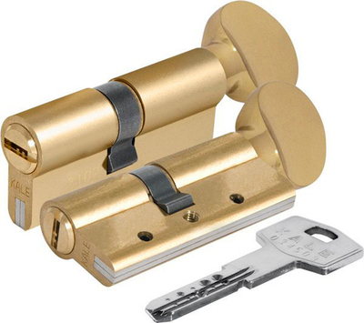 Цилиндр KALE 164 DBM-E/90 35х10х45 латунь перф. кл/зав