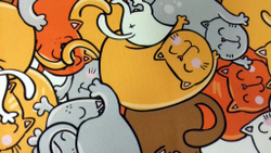 Микровелюр Xpoint (Икспоинт) 0037.01 Кошки в лукошке