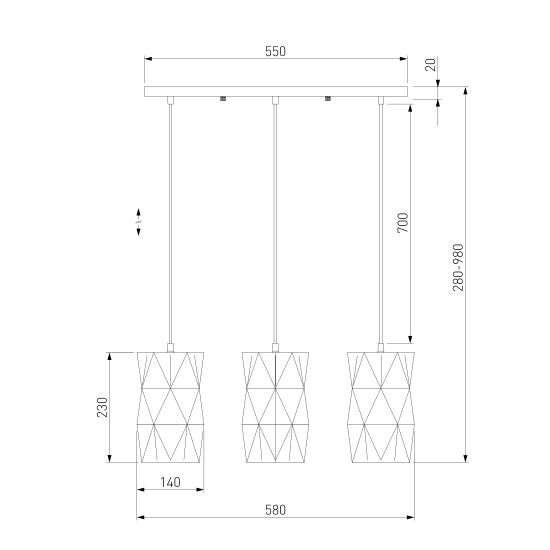 50145/3 / подвесной светильник / черный