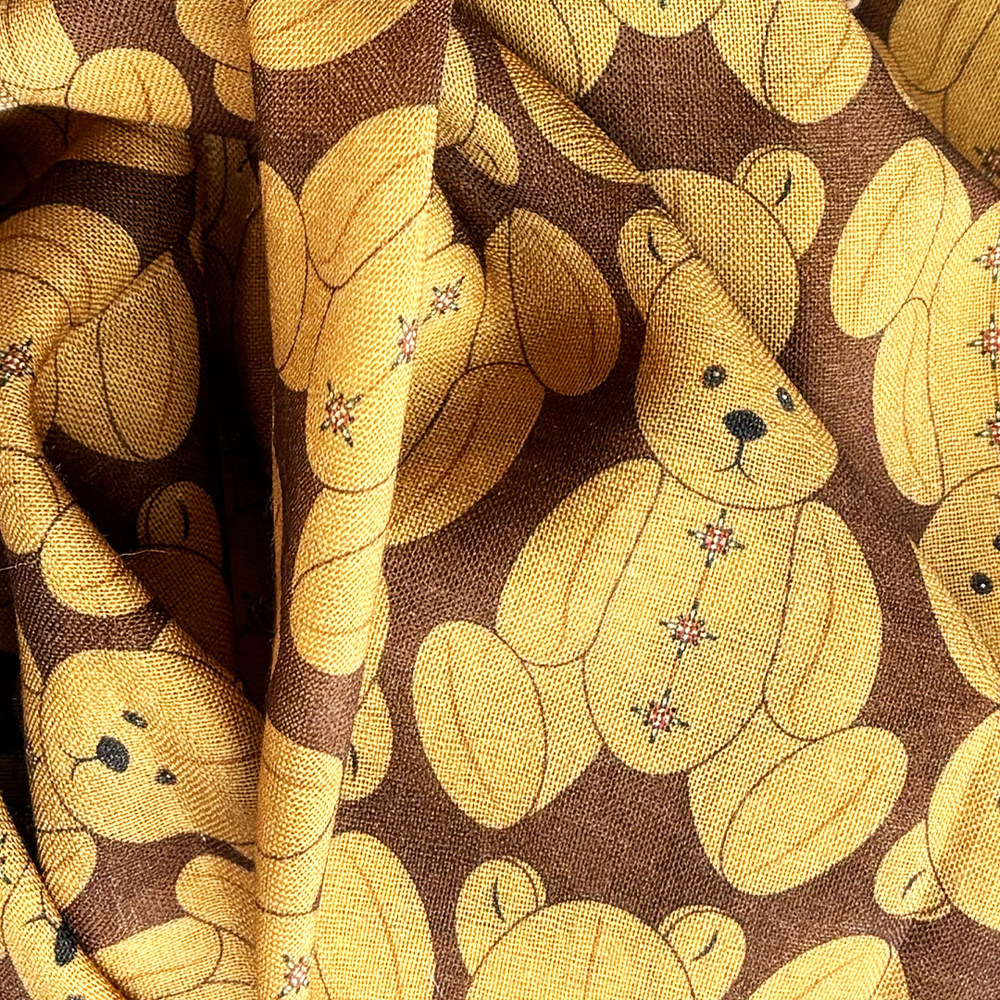 Шаль 120*120см, ТЭДДИ на коричневом