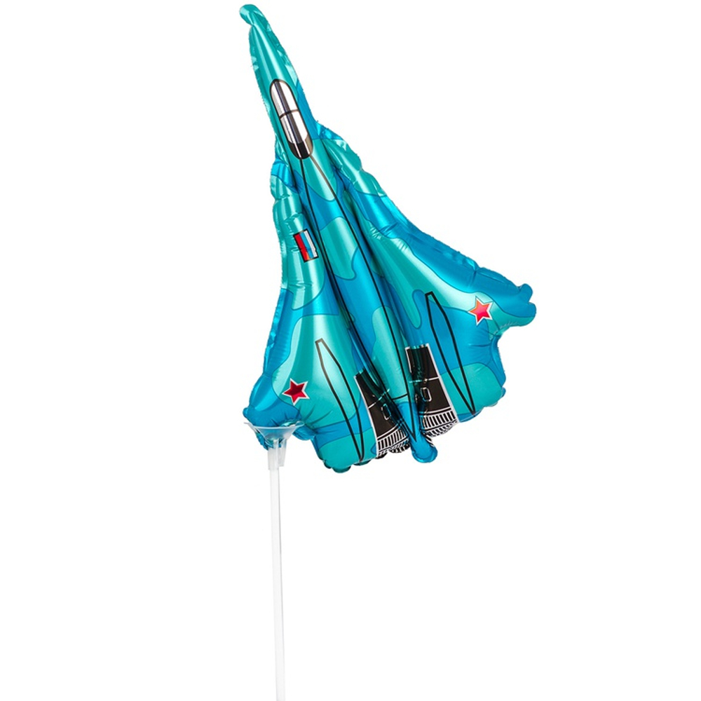 Шар Фольгированный Самолет Истребитель (Голубой)