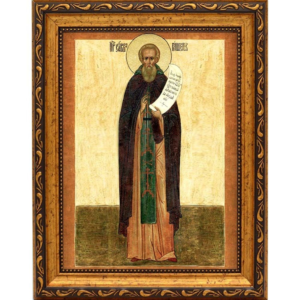 Савва Вишерский, Новгородский Преподобный. Икона на холсте.