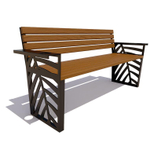 Скамейка стальная "Крым" сосна 1,8м, тик