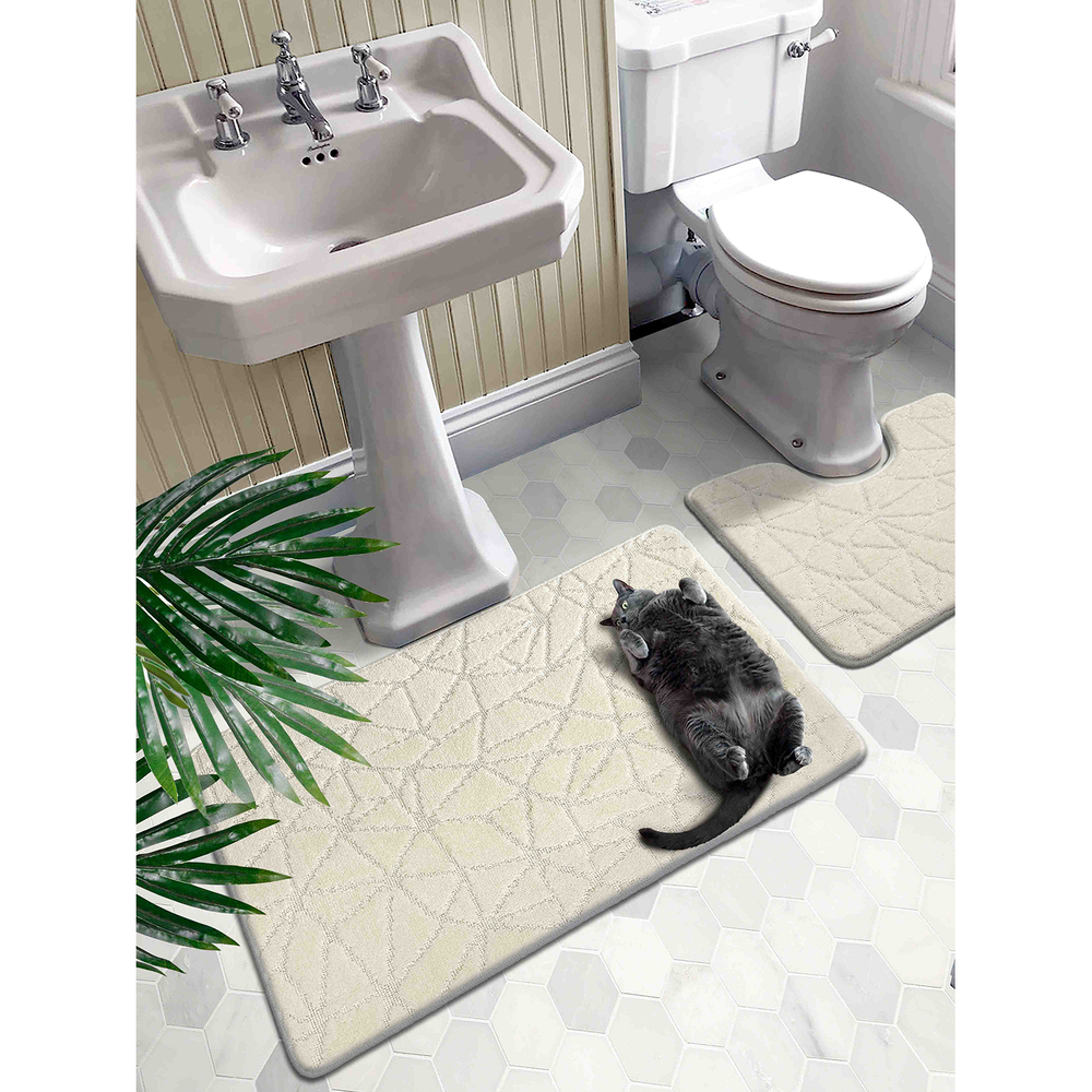 Набор ковриков д/ванной  Shahintex PP 60*100+60*50 кремовый (01)