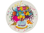 Тарелки бумажные 6шт 23см "Happy Birthday" Волшебная страна