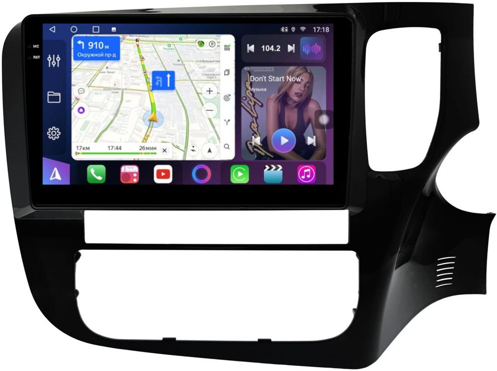 Магнитола Mitsubishi Outlander 3 2012-2021 (правый руль) - FarCar 7263R9 монитор 9.5" QLED на Android 14, TS18, CarPlay, 4G SIM-слот