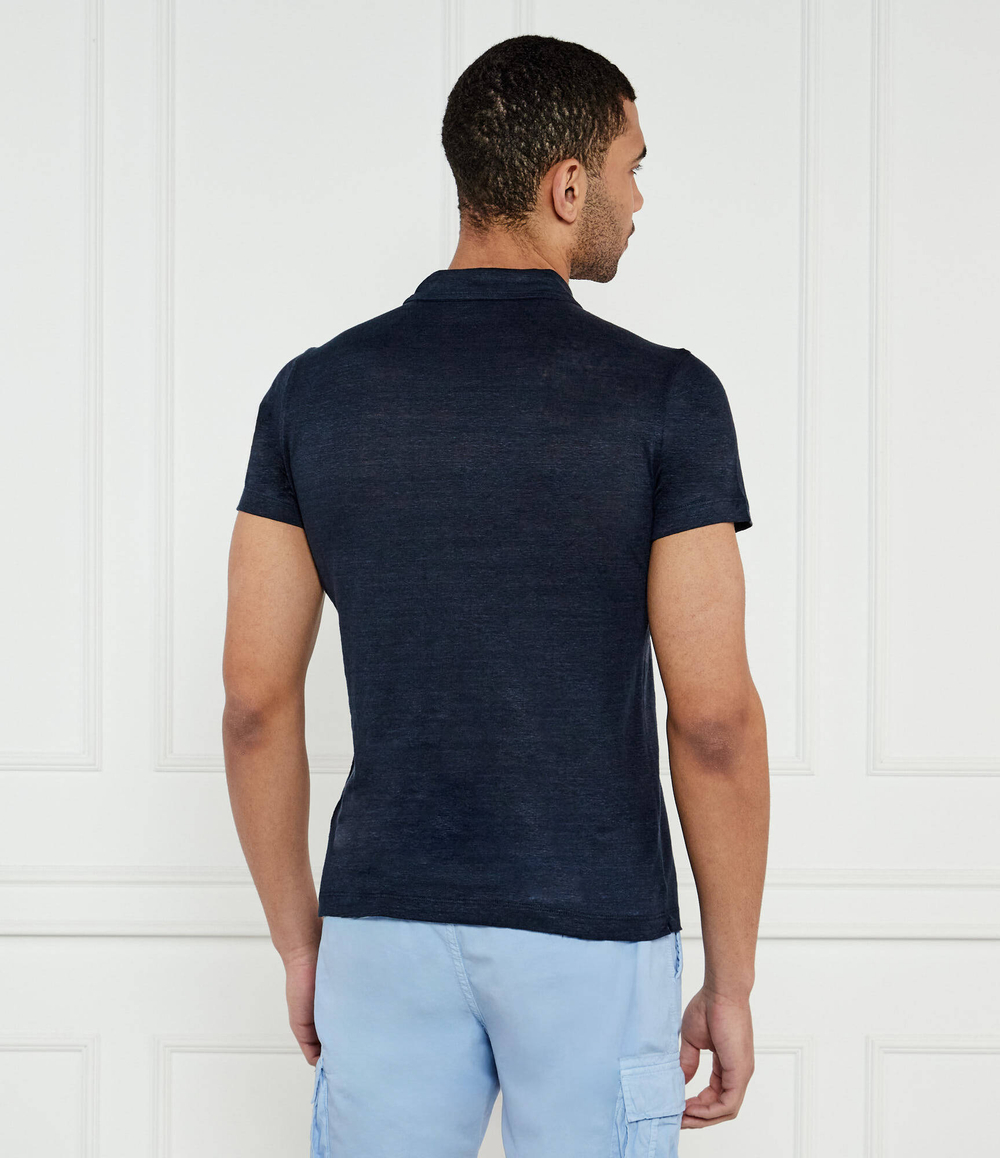 Льняное поло Aeronautica Militare - темно-синий(PO1855J679)