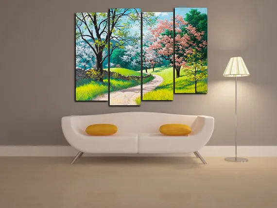 Модульная картина "Цветущий лес"