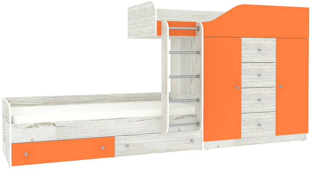 Двухъярусная кровать КарИВи Астра 6 Винтерберг Оранжевый