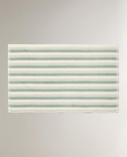 Zara Home - Жаккардовый коврик для ванной комнаты с геометрическим рисунком, синий, 50x80 см