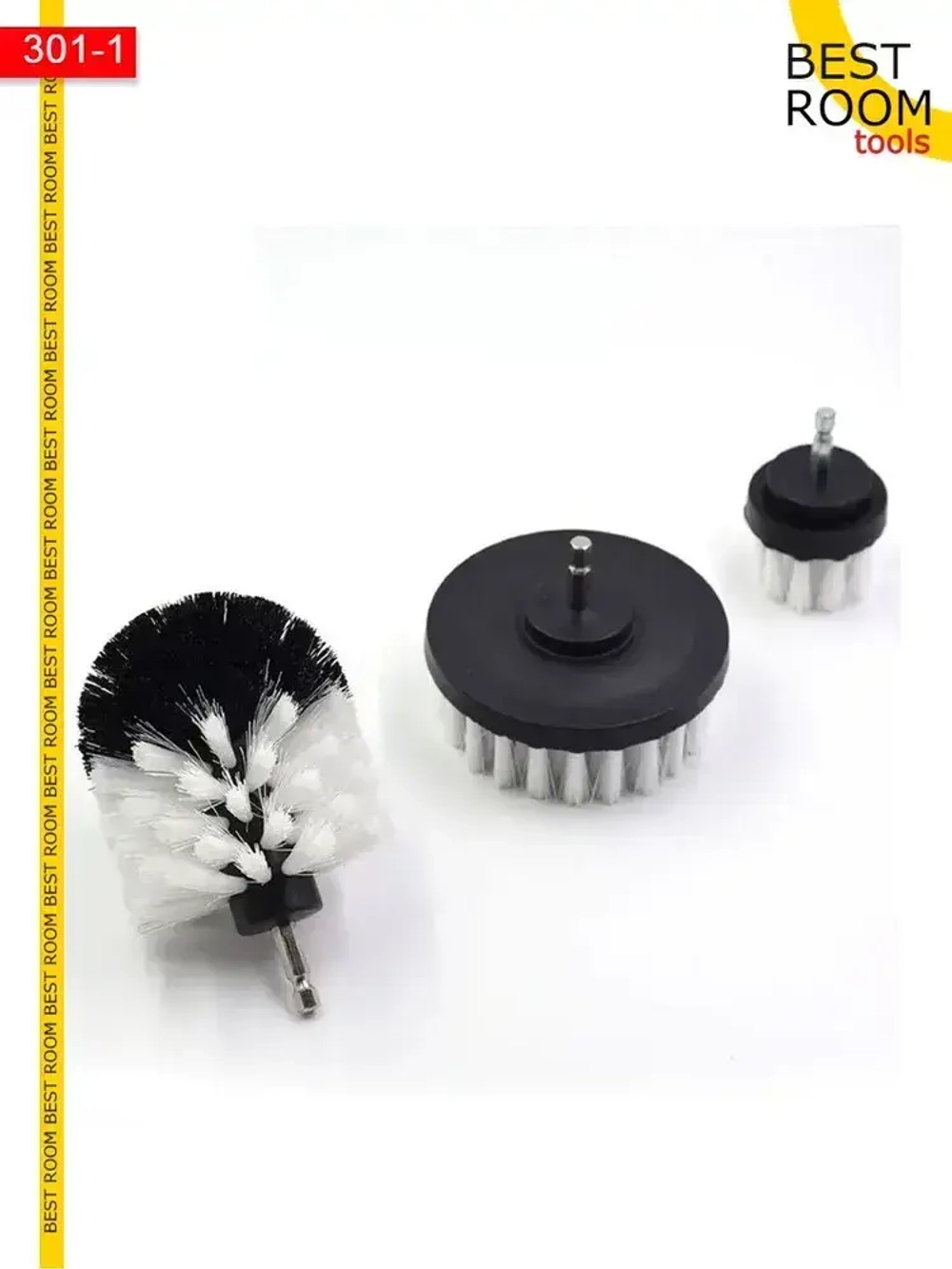 Щетка для уборки на дрель набор насадок/Набор щеток насадок на шуруповерт для химчистки, полировки, клининга