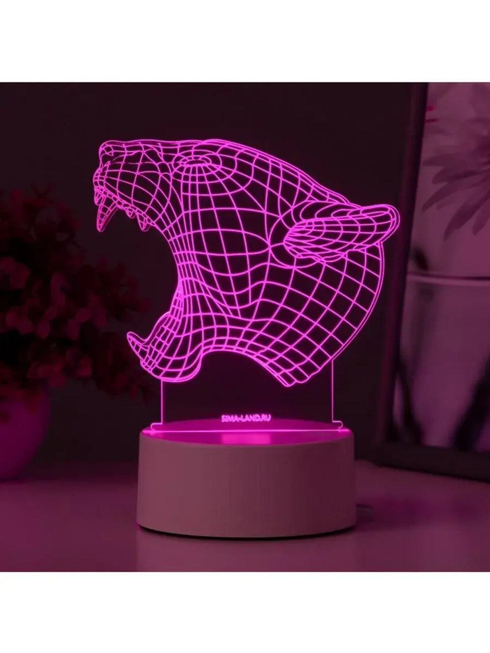 Светильник 3D ночник RISALUX «Львица», LED RGB, от сети, 13.