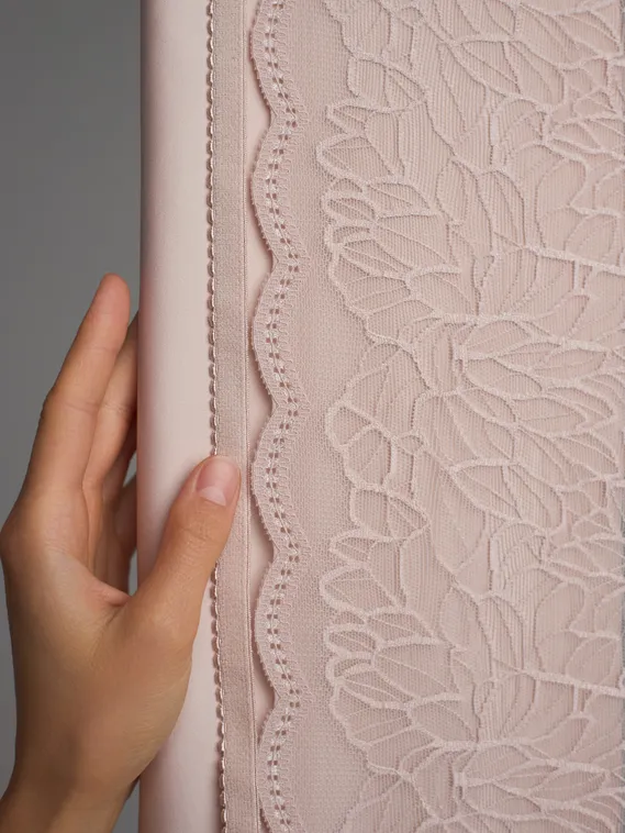 03-295 Кружево эластичное 22 см, серебристый пион 168