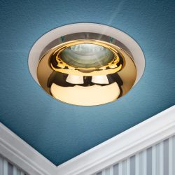 Встраиваемый светильник декоративный ЭРА KL103 WH/GD MR16 GU5.3 белый золото | Декоративные встраиваемые светильники