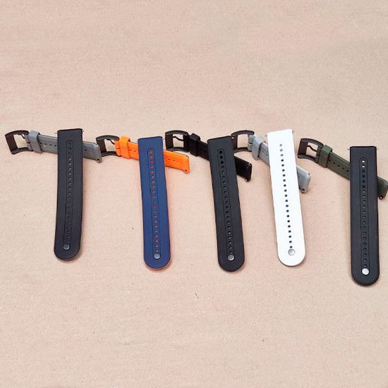 Ремешок 24 мм Elegant для Suunto 9 Baro, Suunto 7, Suunto Spartan Sport силиконовый (Черный/серый)