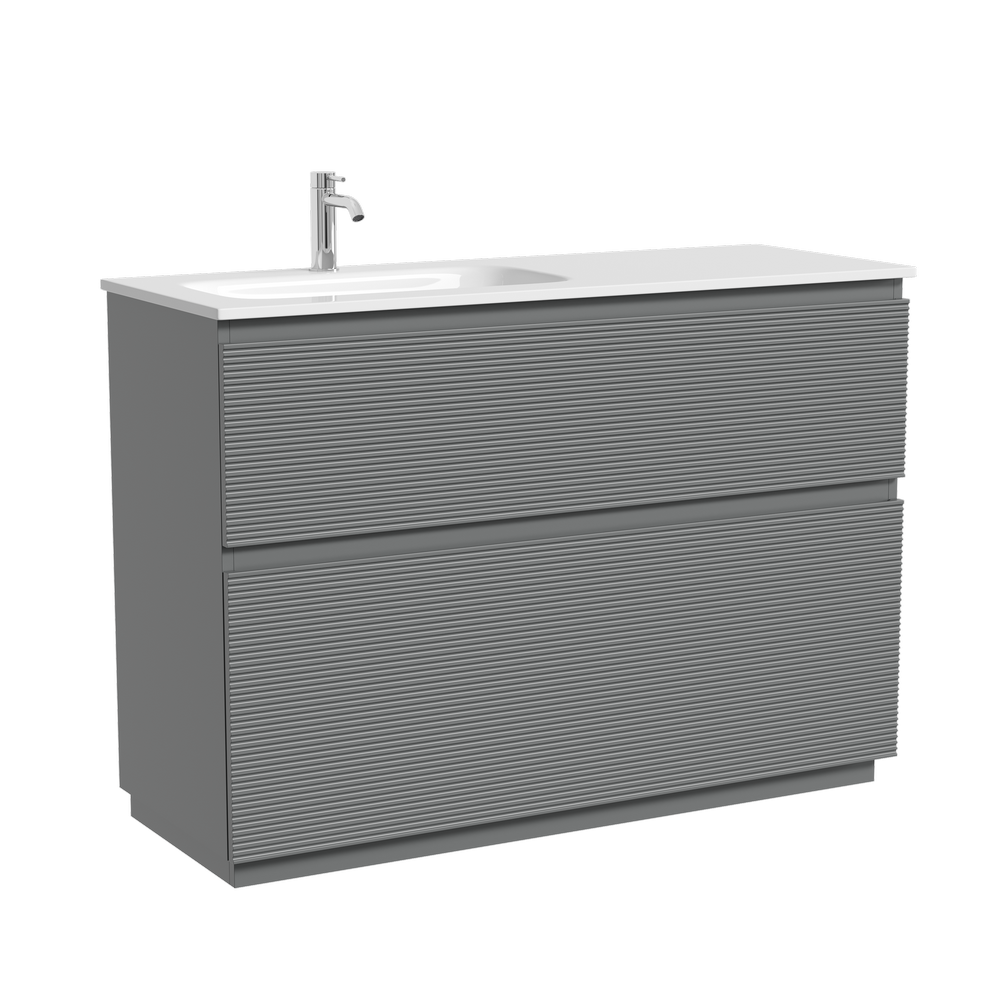 Тумба напольная SANCOS Folk Floor левая 1190х445х850, c двумя ящиками оснащенными доводчиками, Ergraut soft, арт.FL120FLES