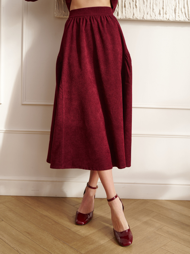 Юбка бохо вельветовая миди