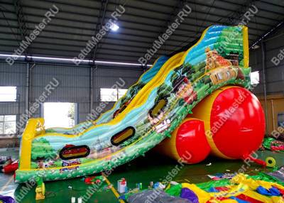 Надувная горка "Сказочные богатыри 2" 15*7*10 м