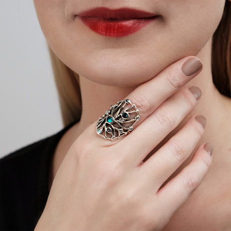 "Амарос" кольцо в серебряном покрытии из коллекции "Морской коктейль" от Jenavi