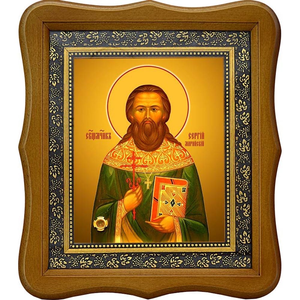 Сергий Марийский (Стрельников), священномученик, пресвитер. Икона на холсте.