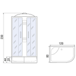 Душевая кабина River Nara XL 120x80 MT L 10000006209 с поддоном