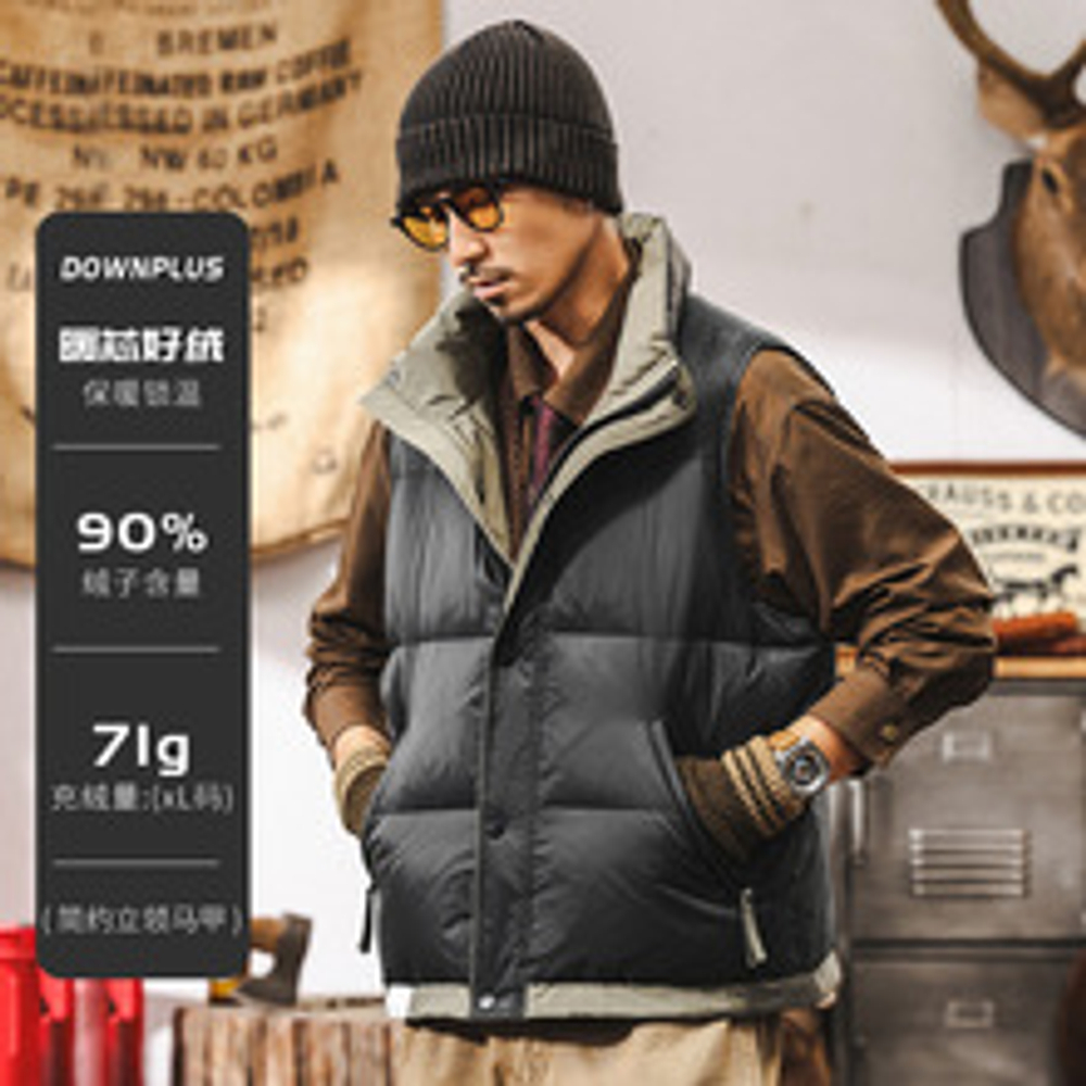 Пуховик-жилет из 90% белого утиного пуха, соответствующий национальным стандартам, для зимы, с высоким содержанием пуха, очень теплый.