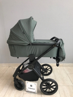 Коляска детская Peppy Monaco 2 в 1 Oliva Green (зеленый), рама черная
