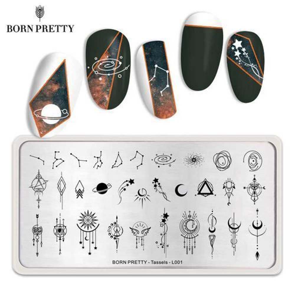 Пластина для стемпинга 12*6 см BORN PRETTY BP-L001 Tassels