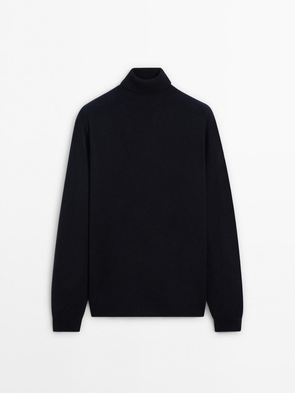 Massimo Dutti Свитер из смесовой шерсти, темно-синий