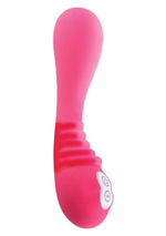 Розовый перезаряжаемый вибратор Alise - 19 см. (Цвет: розовый)