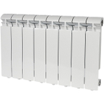 Радиатор алюминиевый STOUT Alpha 350 - 8 секции (подключение боковое, цвет белый)