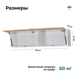Тумба под телевизор навесная 110 см Нью-Йорк 2 двери, сонома/белый