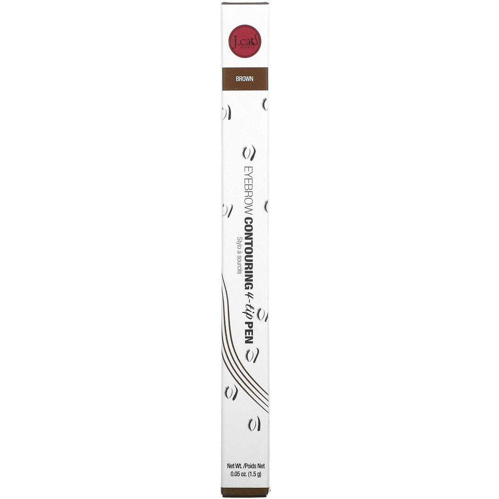 J.Cat Beauty, Ручка для контурирования бровей с 4 кончиками, ETP102, коричневая, 1,5 г (0,05 унции)