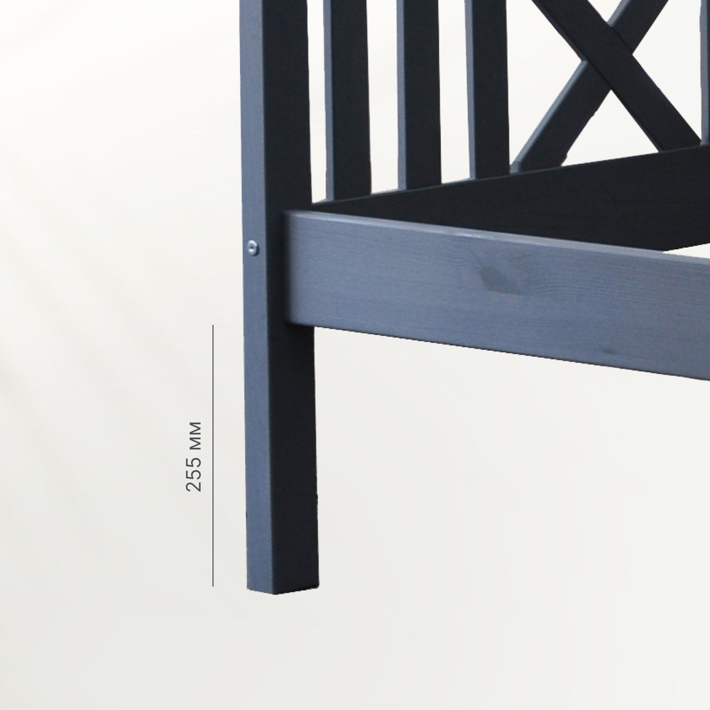 Кровать детская, 90х200, Джульетта, с бортиками, из массива дерева, серая, Dipriz