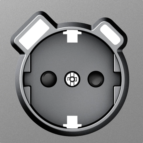 Накладка для розетки Schuko с зарядным устройством USB A+C, со шторками 16A 250В, сталь, серия A07