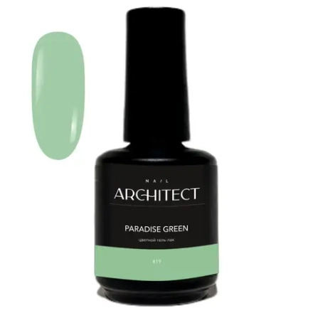Nail ARCHITECT Цветной гель-лак. Райский зеленый #19 Paradise green, 15 мл