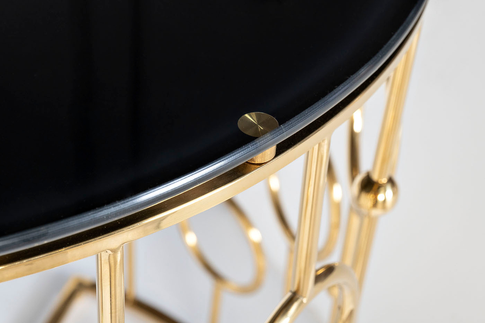 GY-CST8040GOLD Консоль стекло черн/золото 78*40*77см