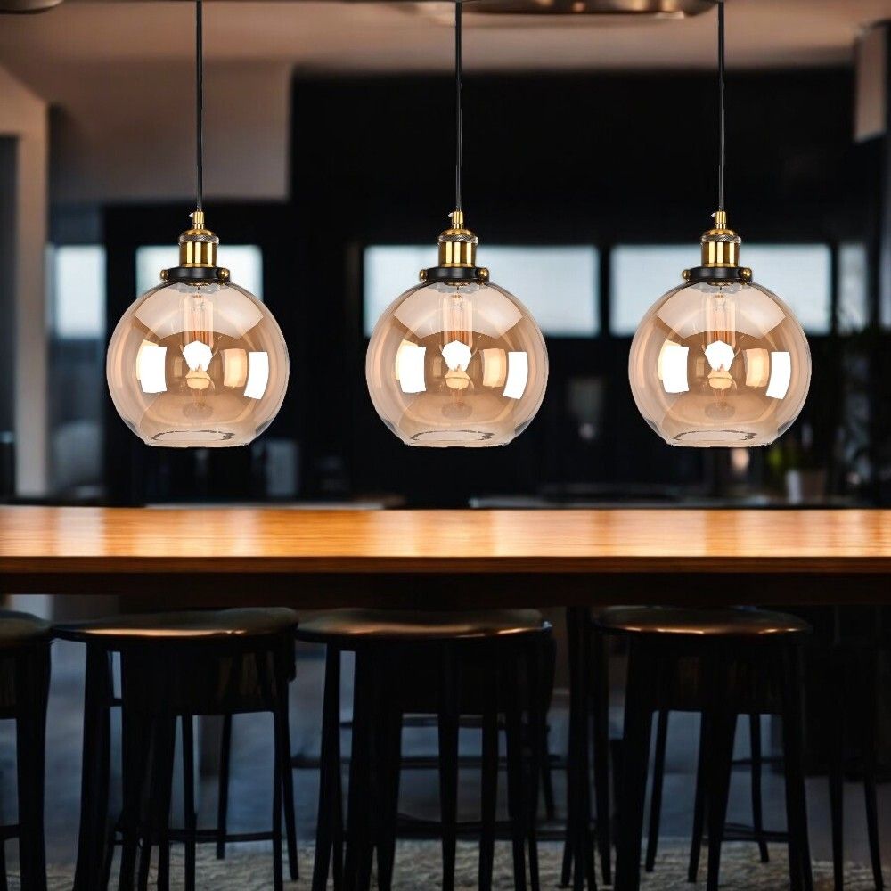 Подвесной светильник Loft Clear Glass Sphere Cloche Дымчатый