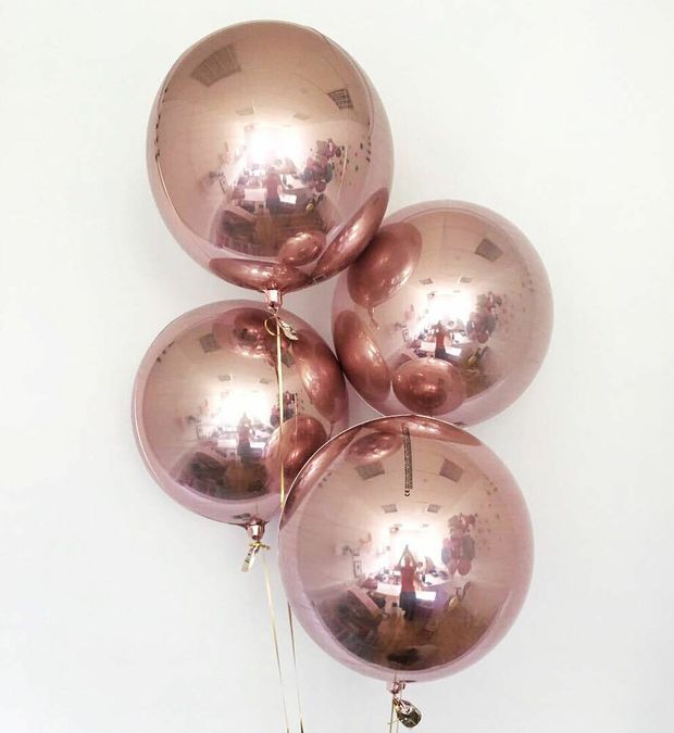 Шар А 3D СФЕРА Б/РИС 16" Металлик Rose Gold (розовое золото) (БГ-19)