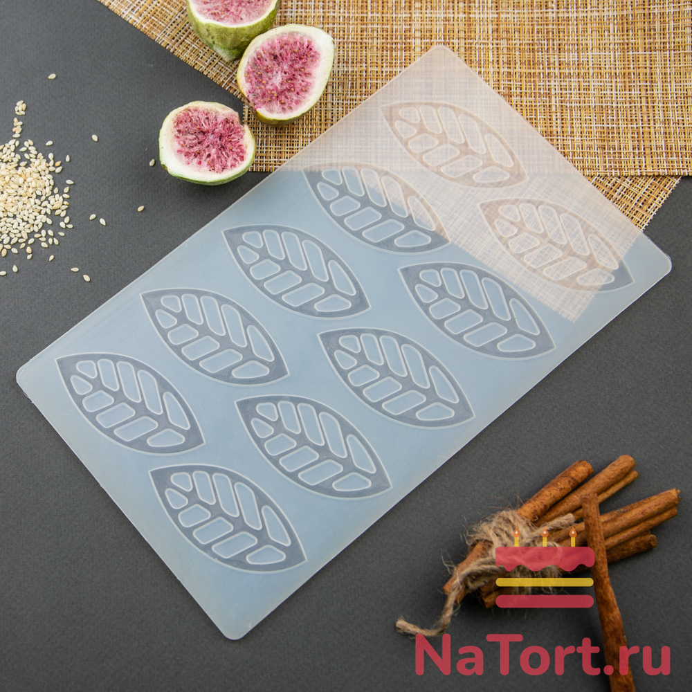 Силиконовый мат для отливки шоколада «Листочки»