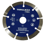 Диск алмазный отрезной для бетона TOPALMAZ, диаметр 125 мм, посадочное отверстие 22,23 мм, высота сегмента 10 мм