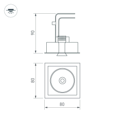 Светильник CL-SIMPLE-S80x80-9W Warm3000 (BK, 45 deg) (Arlight, IP20 Металл, 3 года) 028149