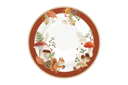 Набор десертных тарелок 4шт 19см Easy Life Autumn Breeze Белка и грибы Микс белая