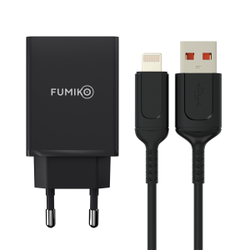 Зарядное устройство FUMIKO CH13 2.4А c Lightning черное
