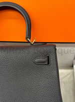 Сумка Hermes Kelly Lakis 25 женская черная из кожи