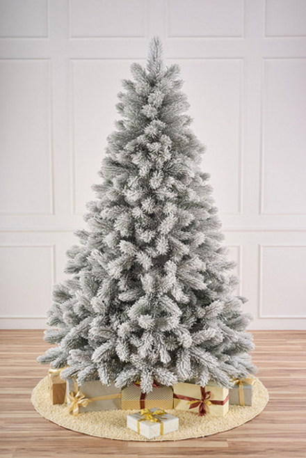 Ель искусственная заснеженная Крымская 2,1 м подставка металл 100% Литые веточки МаксКристмас