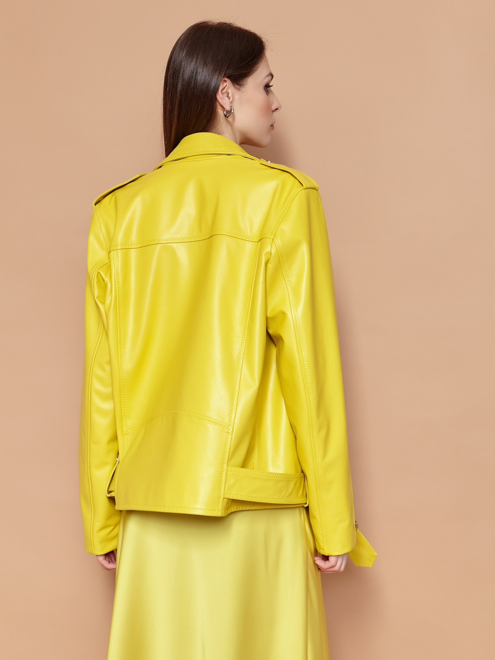 Косуха medium лимонная мягкая кожа